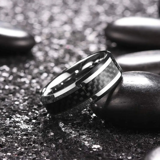 Anillos vintage de acero inoxidable y titanio